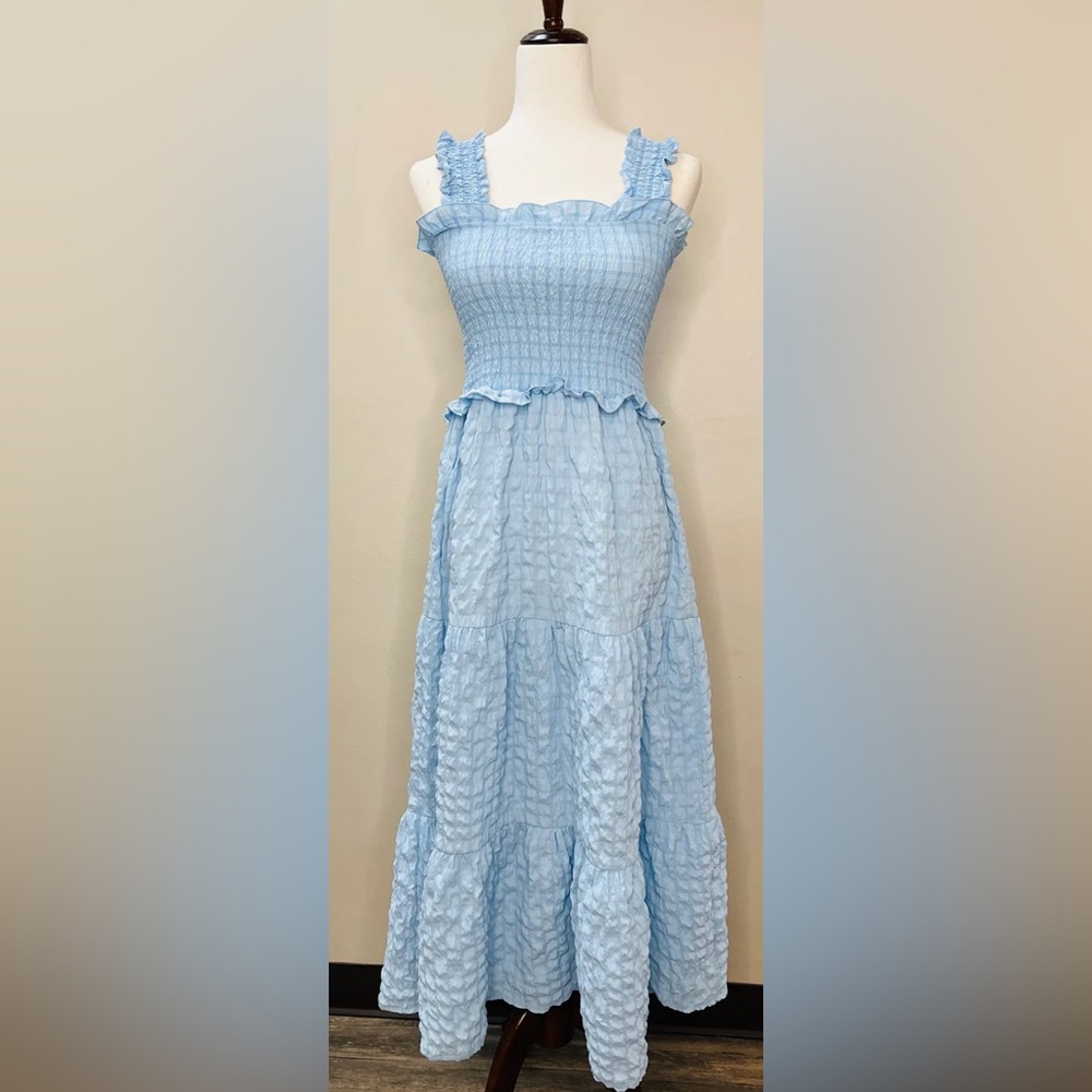 Light Blue Smocked Dress